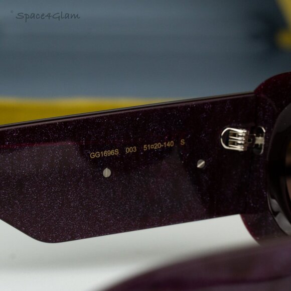 BRAND NEW Gucci GG1696S 003 Violet Women Oval Sunglasses GG 1696S main image 5